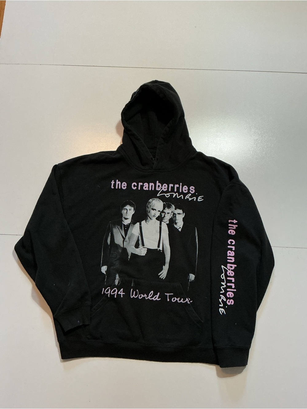The Cranberries Zombie 1994 World Tour Rock Band Official Black Graphic Hoodie